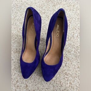 ALDO purple platform suede pumps